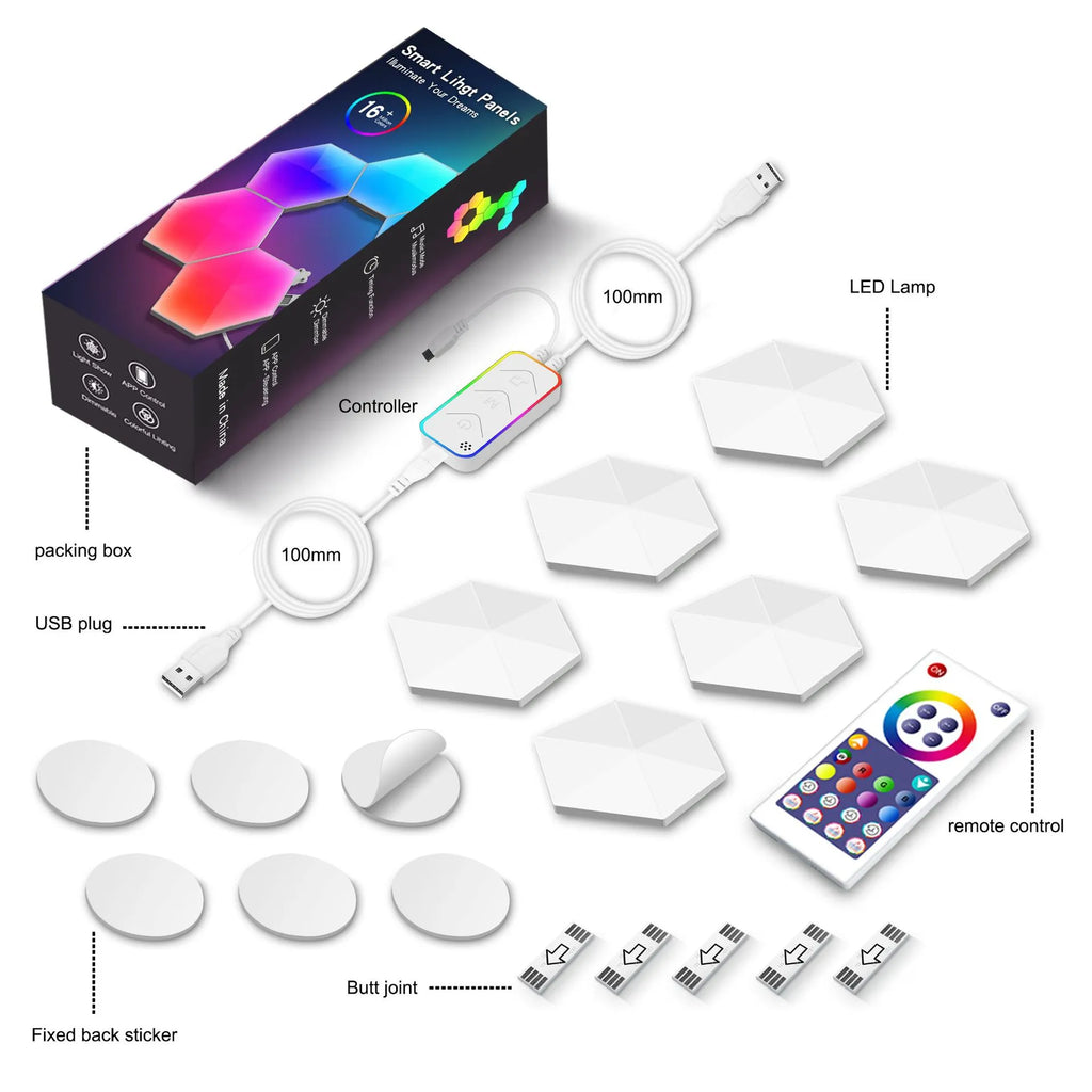 Panneaux LED Hexagonaux RGB - Lumière Gaming pour Chambre