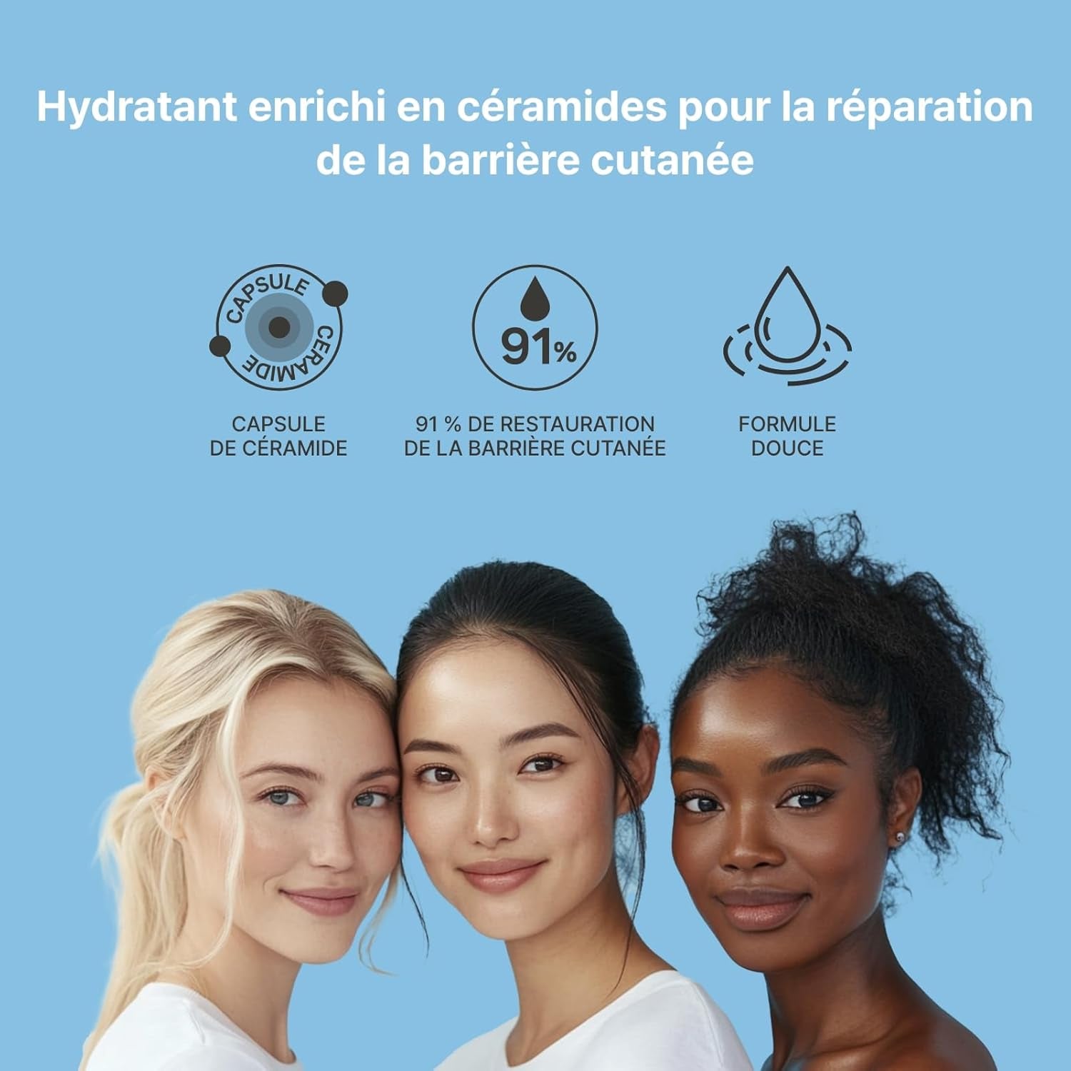 ILLIYOON Ceramida Ato Crema Concentrada 75Ml, Crema Hidratante Para Piel Seca Y Sensible, 100Hr Hidratación, Restauración De La Barrera De La Piel, Suave Para Bebés Y Adultos, Vegano, Sin Perfume