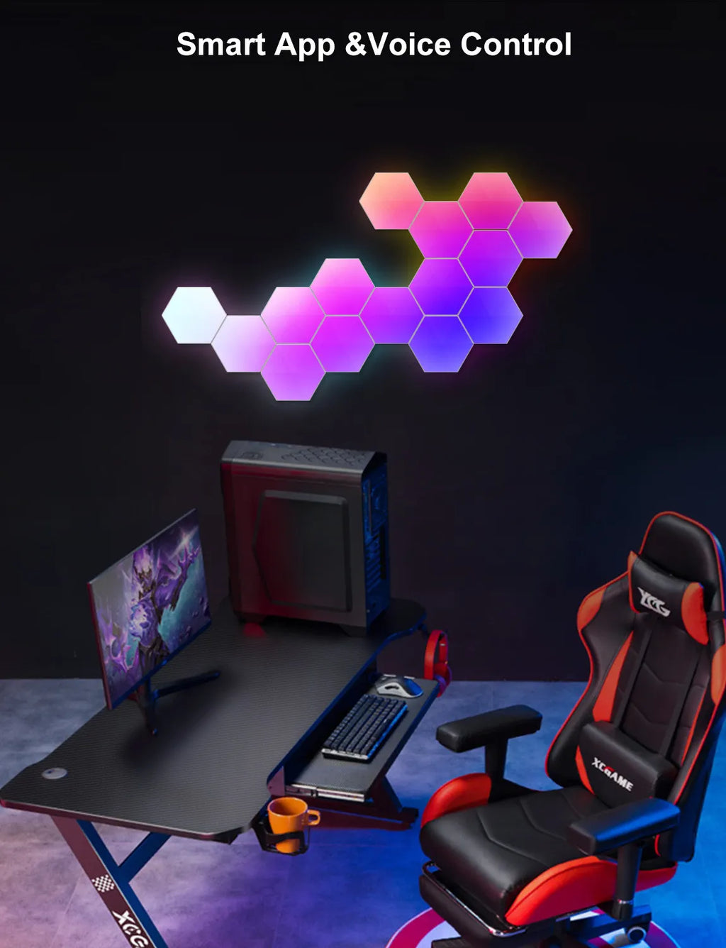 Panneaux LED Hexagonaux RGB - Lumière Gaming pour Chambre