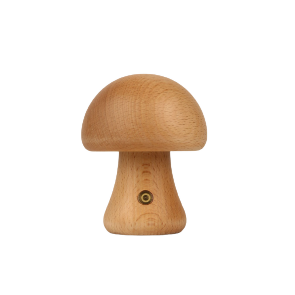 Veilleuse Champignon en Bois LED - Rechargeable & Portable