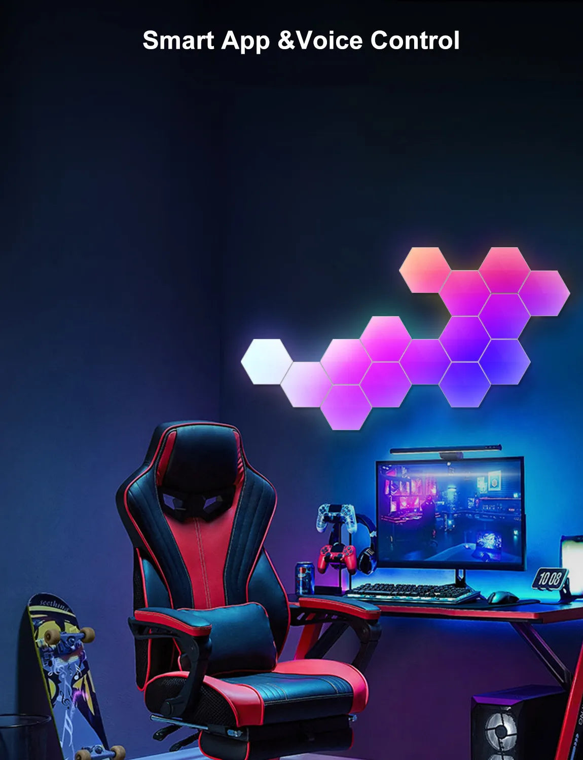 Panneaux LED Hexagonaux RGB - Lumière Gaming pour Chambre