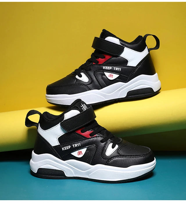 Baskets Enfant Garçon - Chaussures de Sport Respirantes Velcro