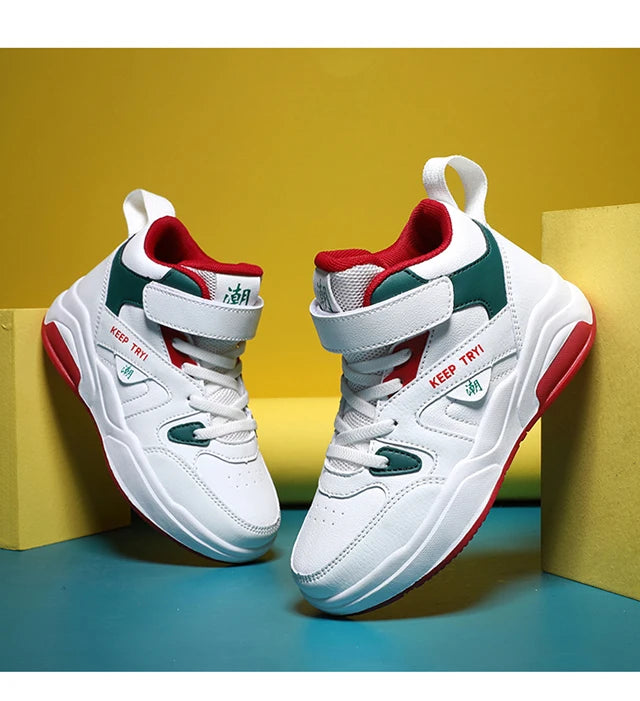 Baskets Enfant Garçon - Chaussures de Sport Respirantes Velcro