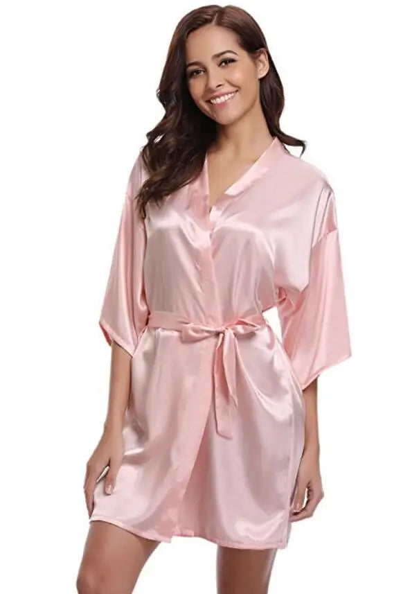 Luxe™ - Robe Kimono Satin Femme - Peignoir Soie Mariée EVJF