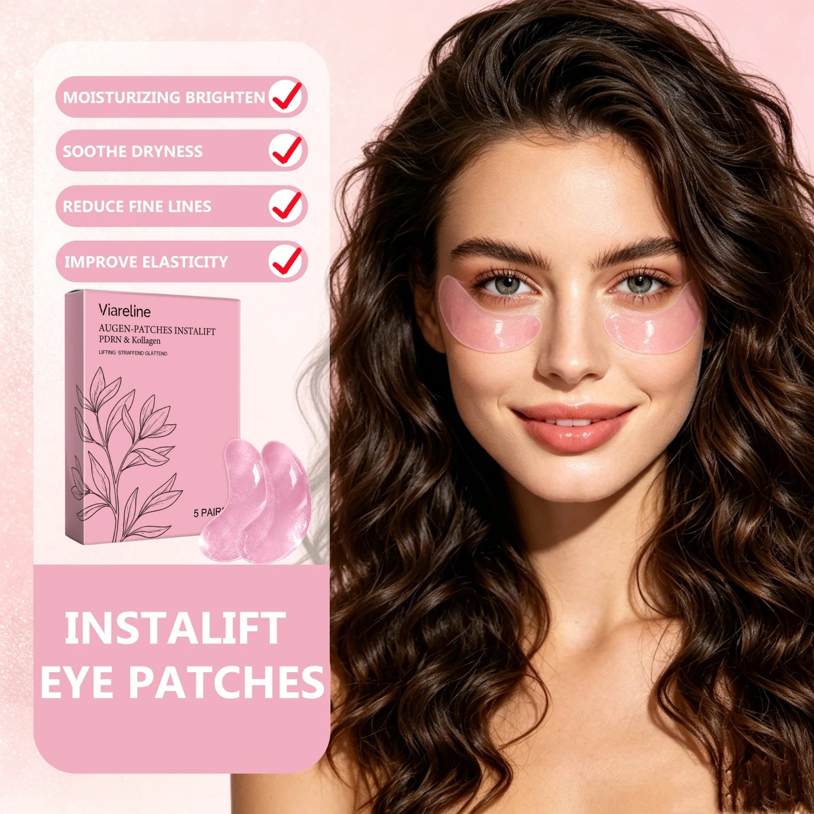 Collagen Firming Lifting Eye Mask Nourishing Anti-Aging Fade Fine Lines Brighten Puffy Dark Under Eyes Anti-Wrinkle Eye Patches