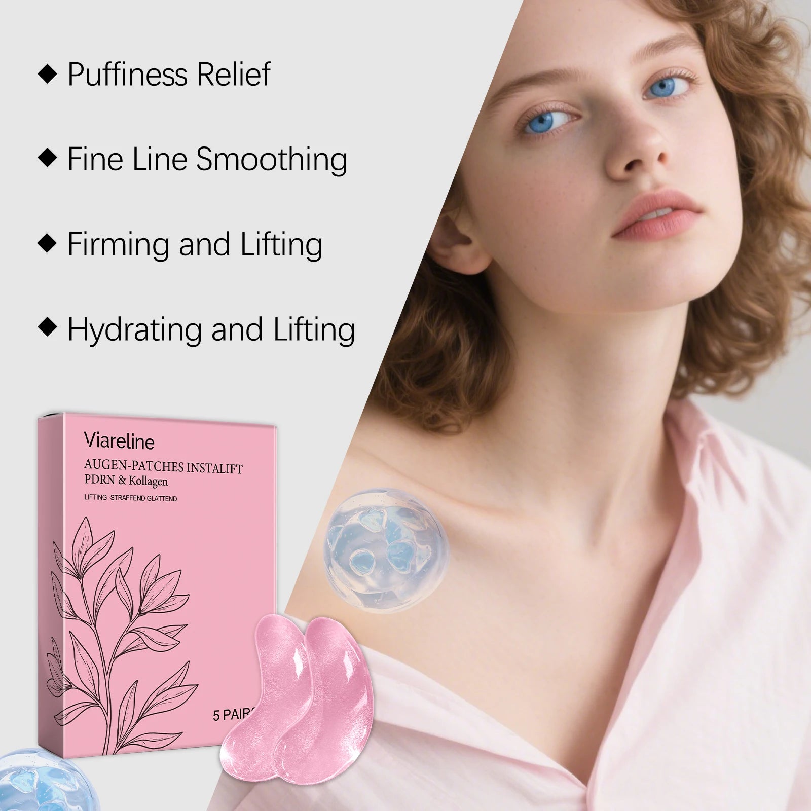 Collagen Firming Lifting Eye Mask Nourishing Anti-Aging Fade Fine Lines Brighten Puffy Dark Under Eyes Anti-Wrinkle Eye Patches