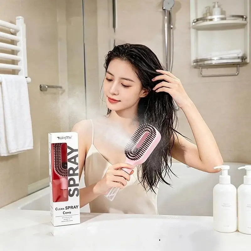 Brosse Démêlante Spray - Hydrate & Coiffe Sans Nœuds