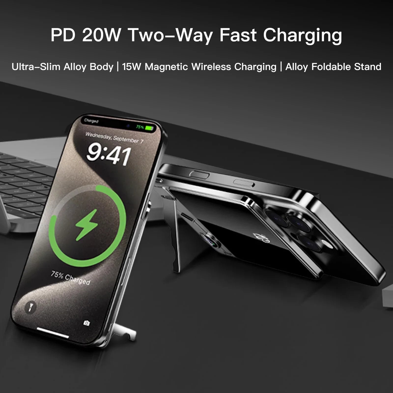 SnapStand™ Batterie Magnétique 10000mAh + Supportm