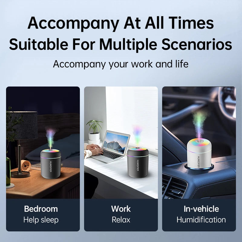 Mini Humidificateur USB 180ML™ - Diffuseur Aromathérapie + Lumière LED