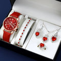 Coffret Cadeau Femme 4 Pièces - Montre Rose Gold + Parure Bijoux Bleu
