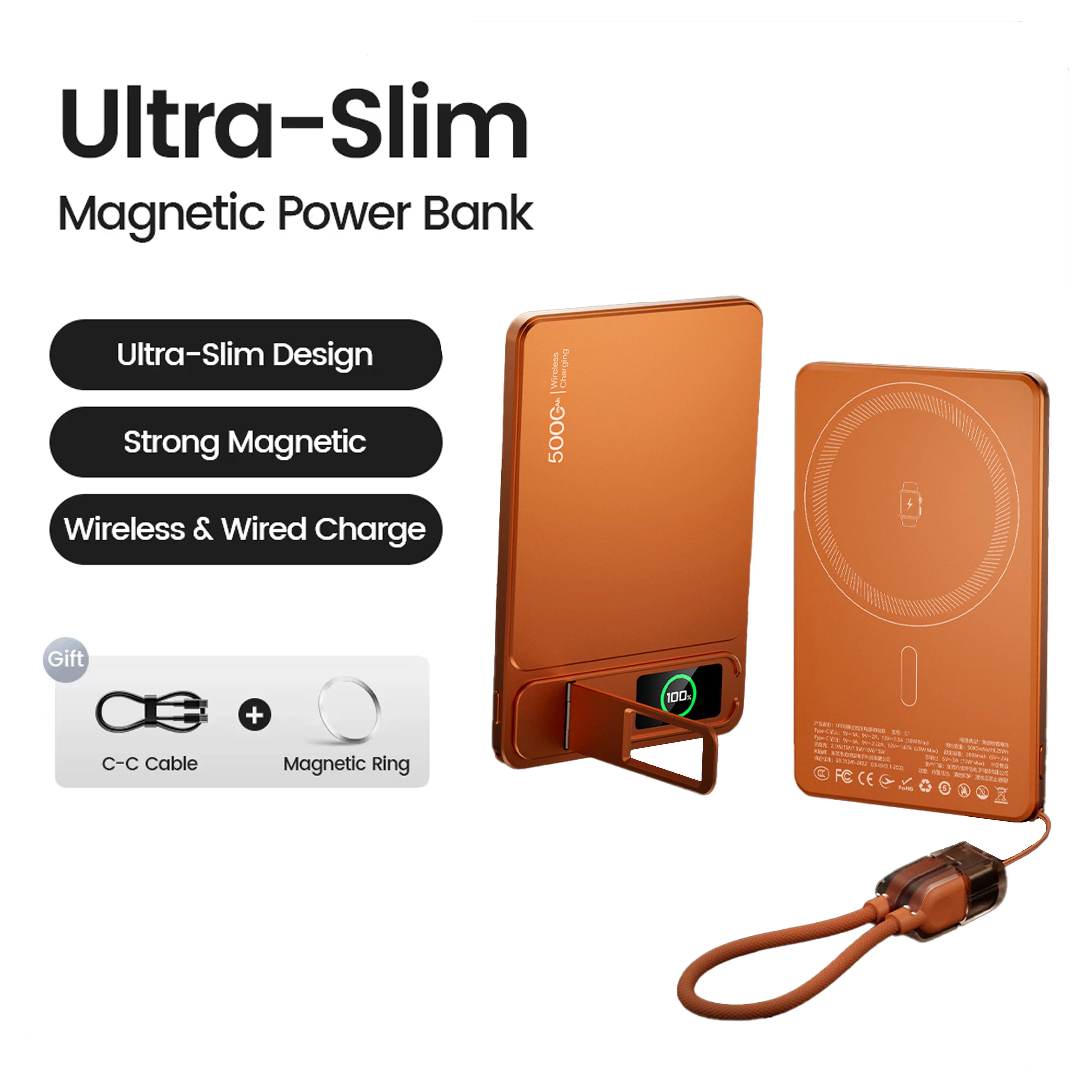 SnapCharge Pro™ Batterie Magnétique 10000mAh 20W iPhone 17 16 15 14 13 Pro Max