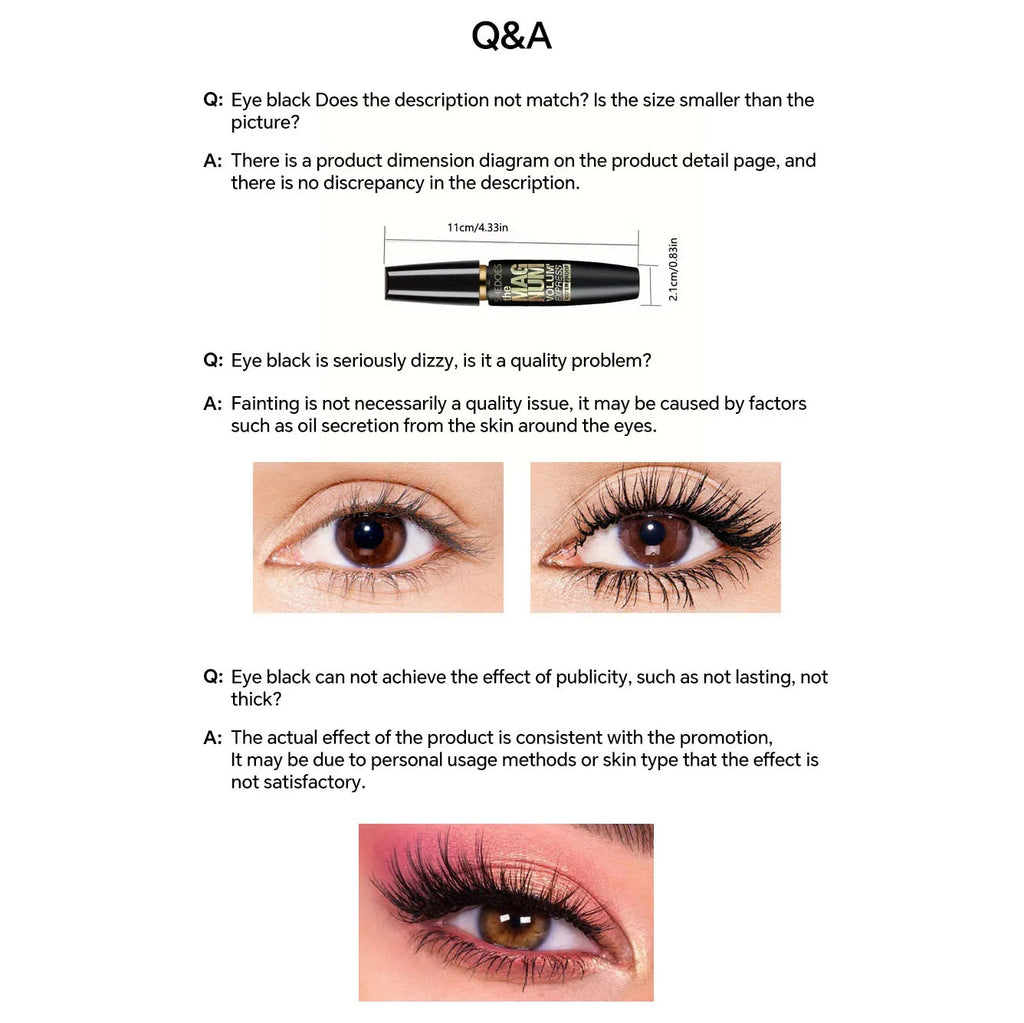Mascara 4D Volume XL - Effet Faux Cils Fibres Waterproof