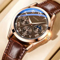 Montre Homme Business Élégante - Bracelet Cuir Marron Quartz