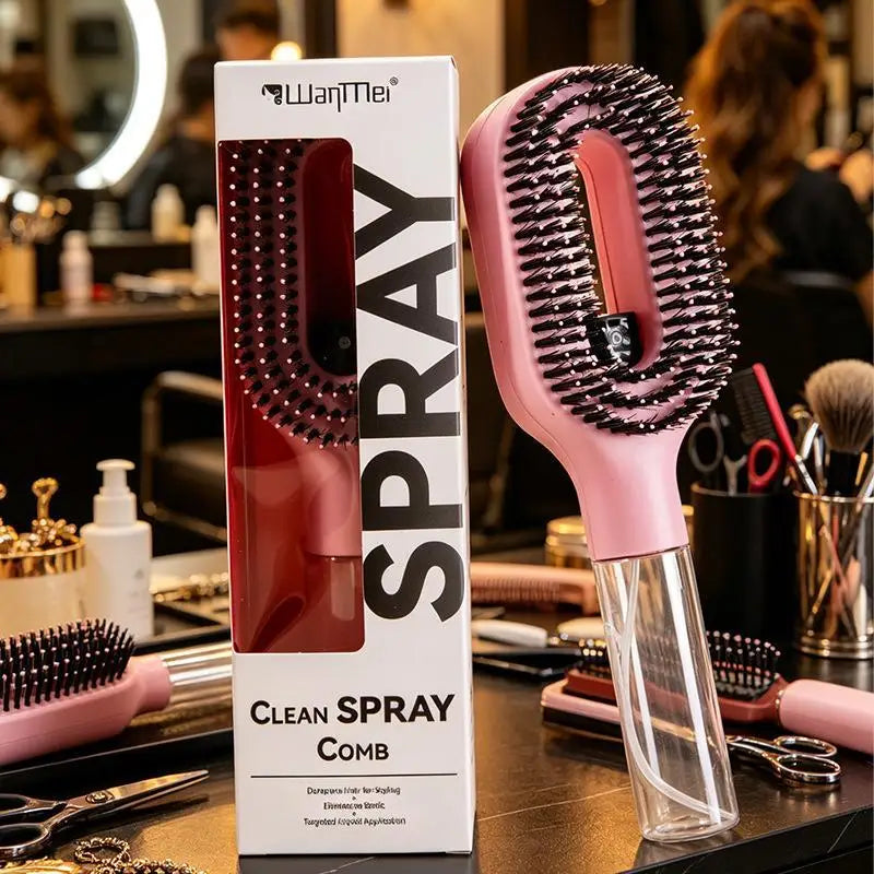 Brosse Démêlante Spray - Hydrate & Coiffe Sans Nœuds