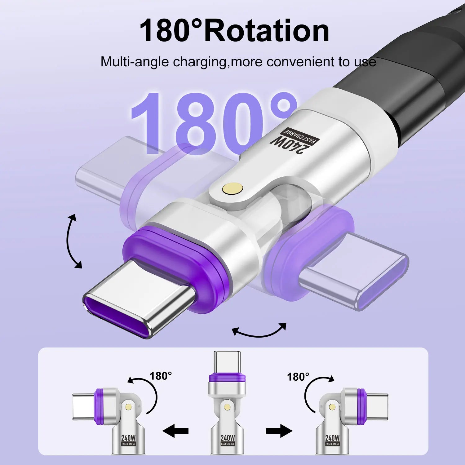 Adaptateur Magnétique 240W™ - Câble Charge Rapide Anti-Casse