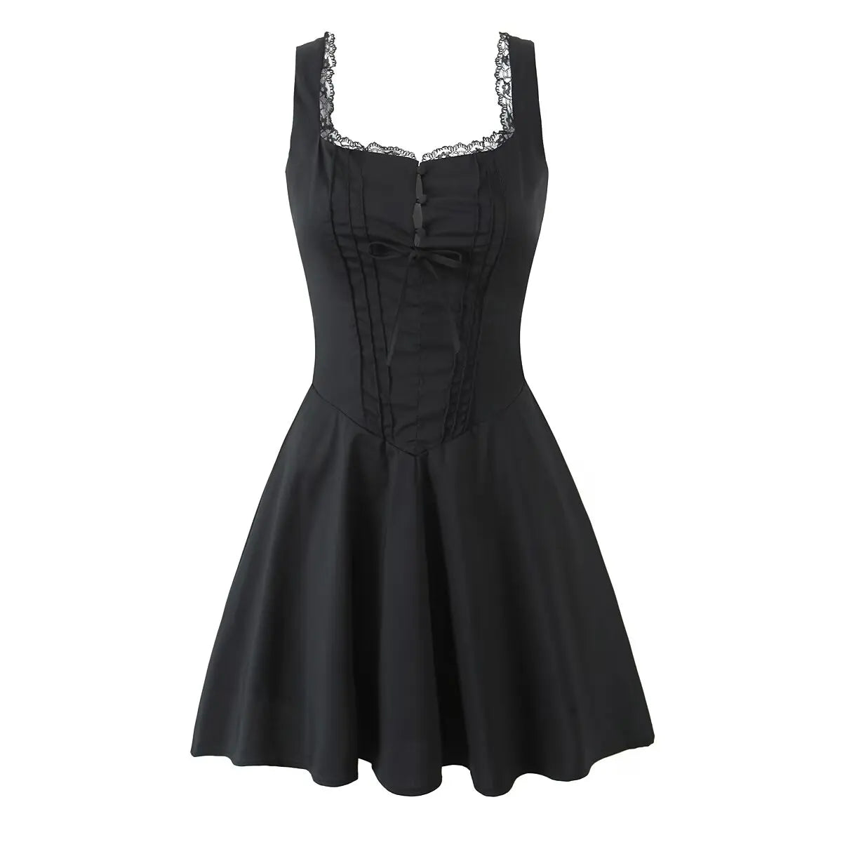 Robe Bustier Été A-line - Mini Robe Élégante Dos Lacé Femme