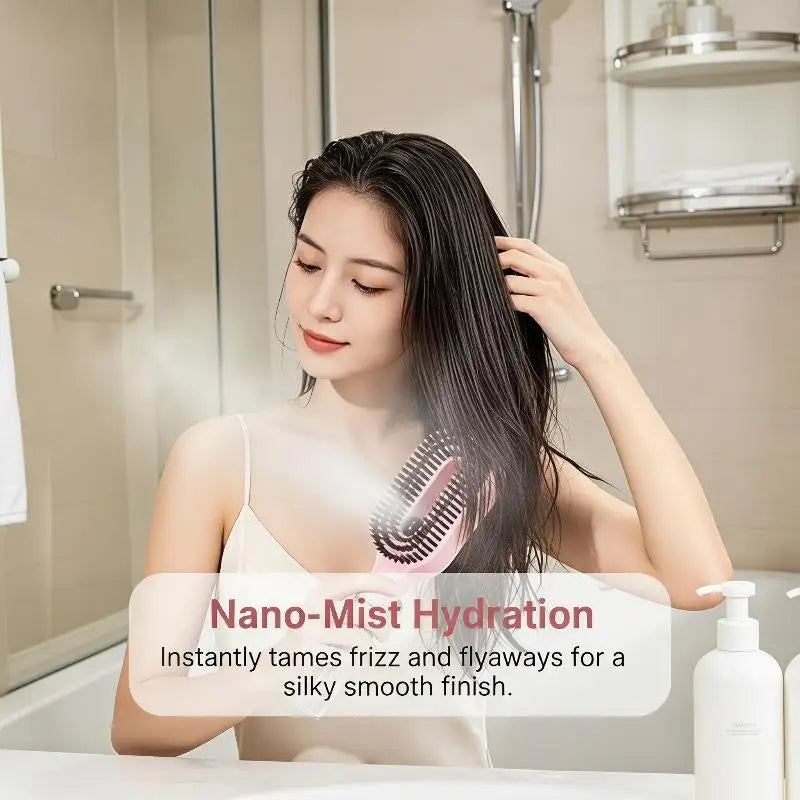 Brosse Démêlante Spray - Hydrate & Coiffe Sans Nœuds