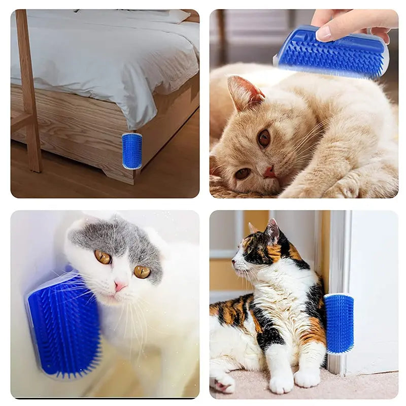 Brosse Massage Chat™ - Coin Grattoir Anti-Poils Auto-Toilettage