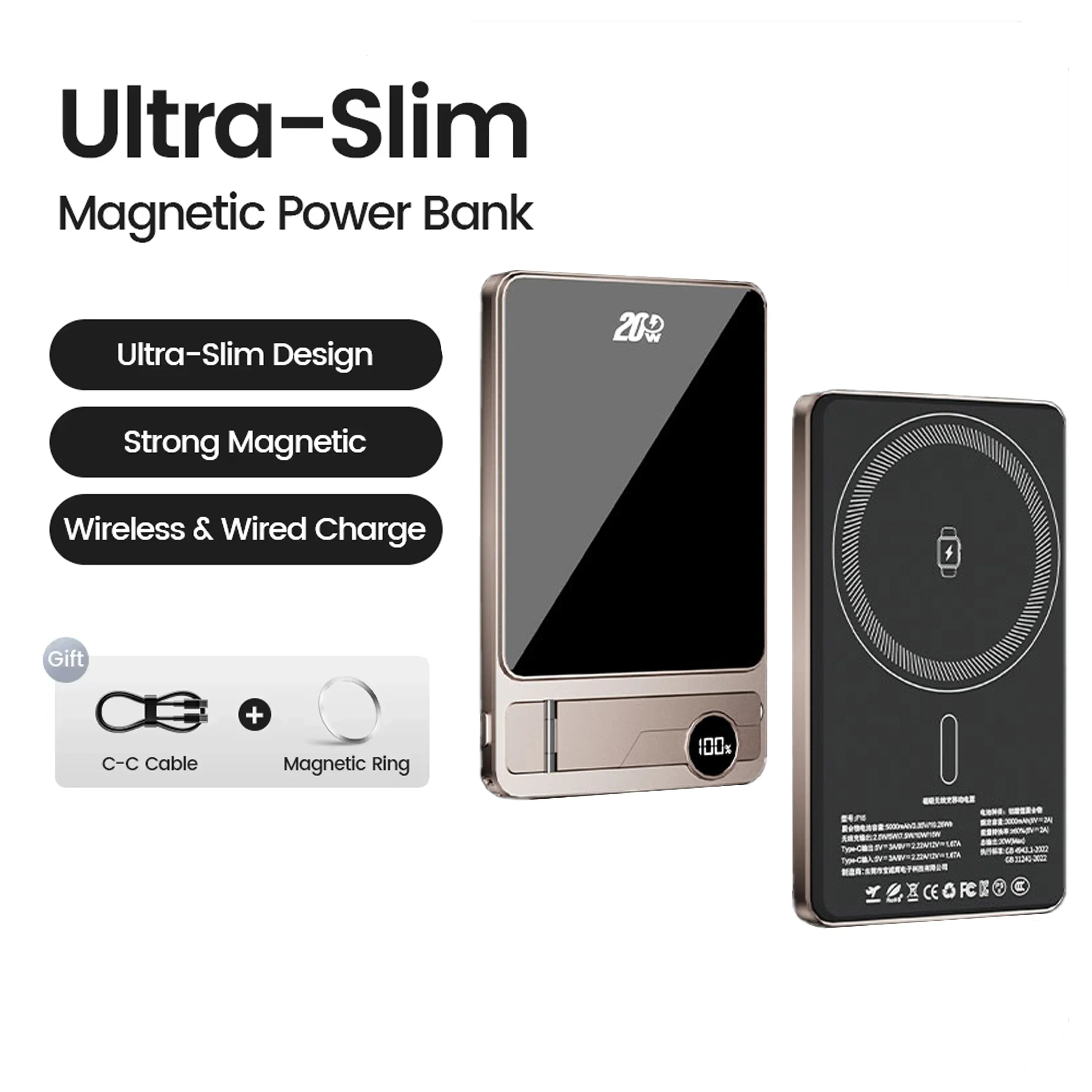 SnapStand™ Batterie Magnétique 10000mAh + Supportm