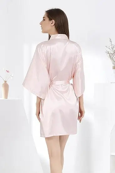 Luxe™ - Robe Kimono Satin Femme - Peignoir Soie Mariée EVJF