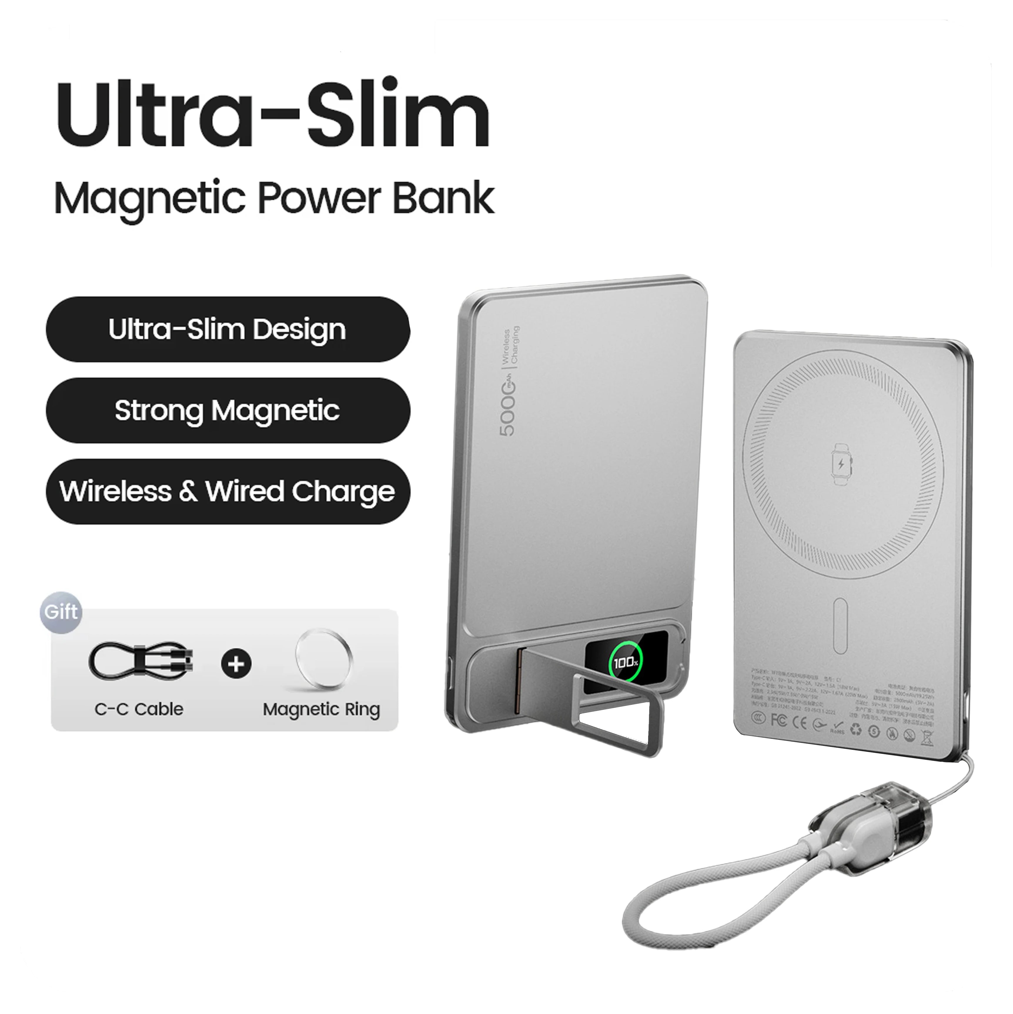 SnapCharge Pro™ Batterie Magnétique 10000mAh 20W iPhone 17 16 15 14 13 Pro Max