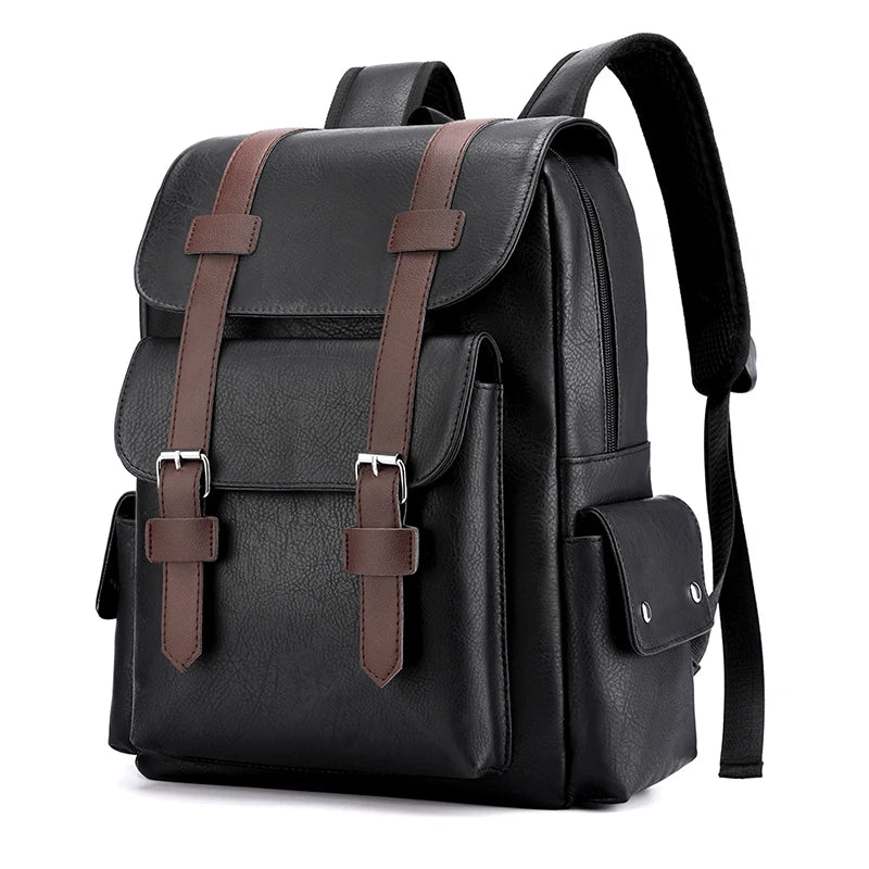 Sac à Dos Homme Vintage Cuir PU - Grand Sac Ordinateur 15"