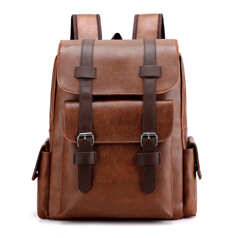 Sac à Dos Homme Vintage Cuir PU - Grand Sac Ordinateur 15"