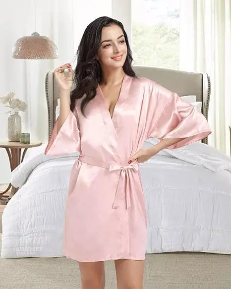 Luxe™ - Robe Kimono Satin Femme - Peignoir Soie Mariée EVJF