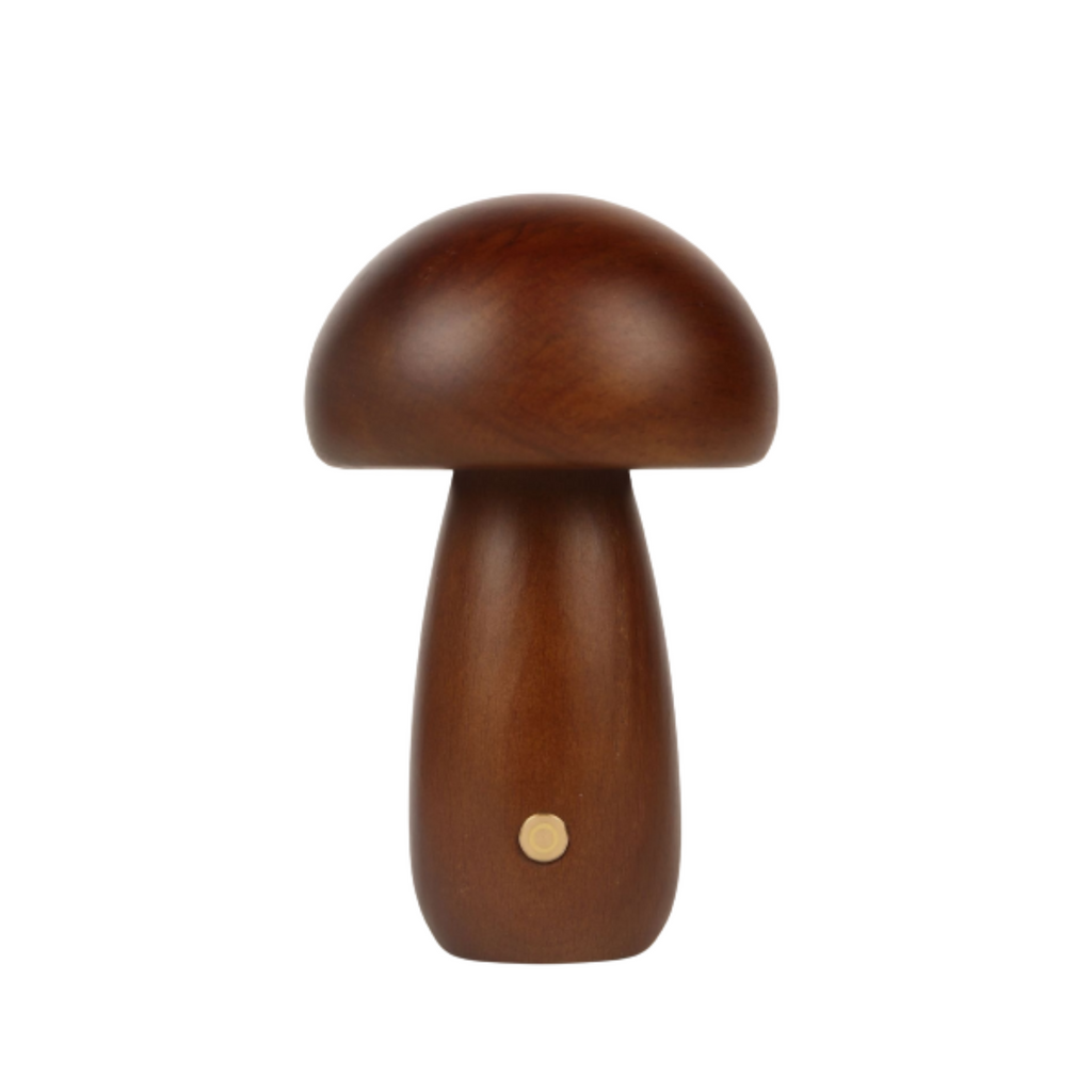 Veilleuse Champignon en Bois LED - Rechargeable & Portable