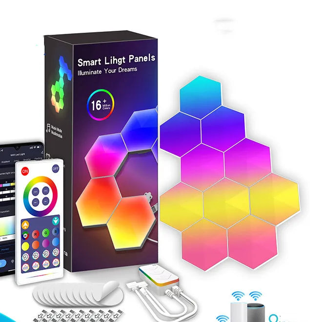 Panneaux LED Hexagonaux RGB - Lumière Gaming pour Chambre